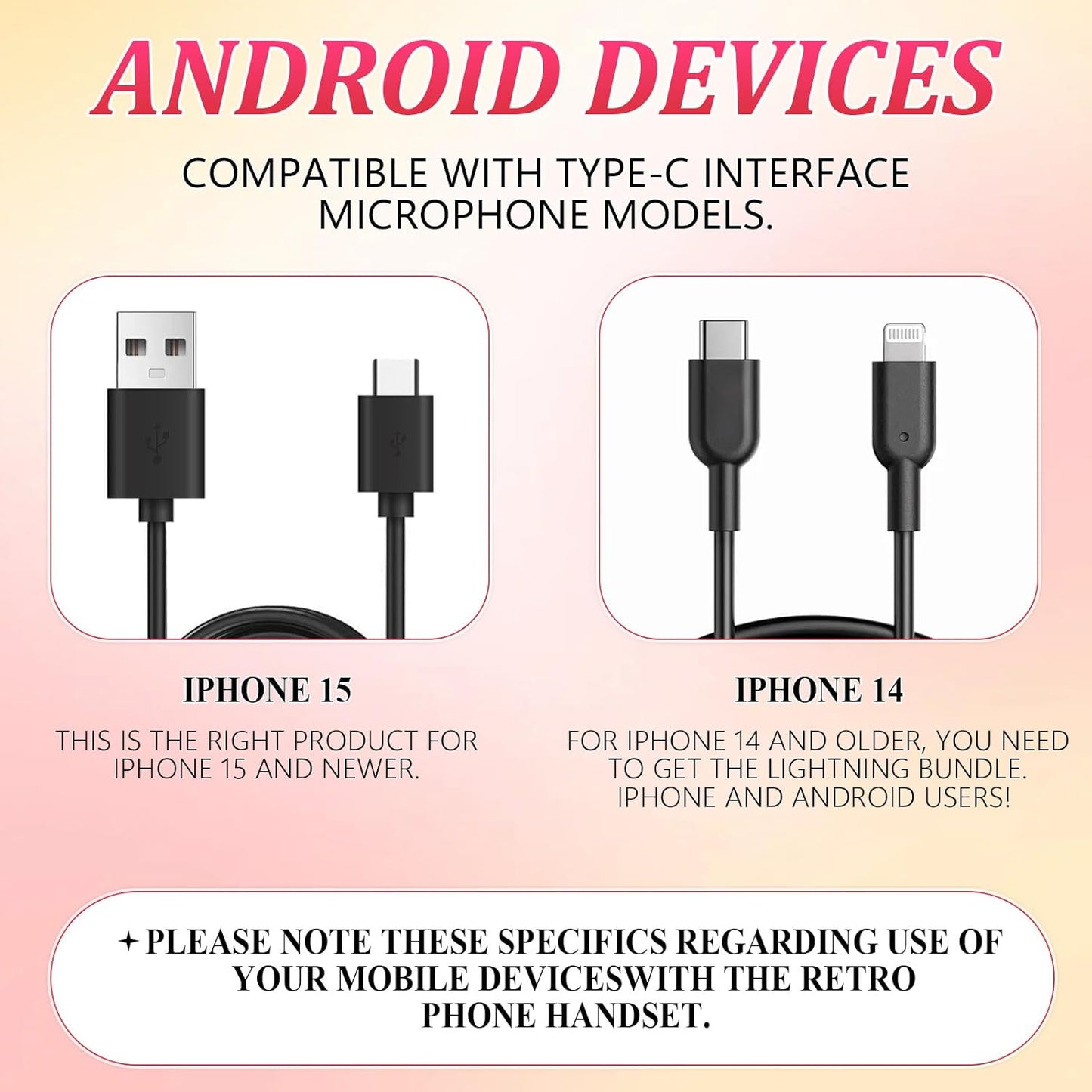 Retro Phone Handset,2026 New Retro Style Type-C Phone Handset